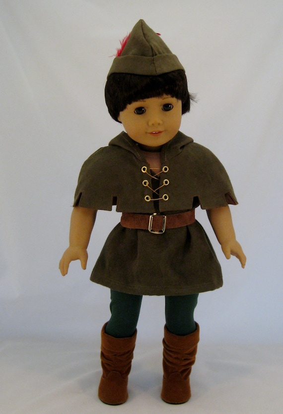 Robin Hood costume sized to fit American Girl or other 18 inch Dolls