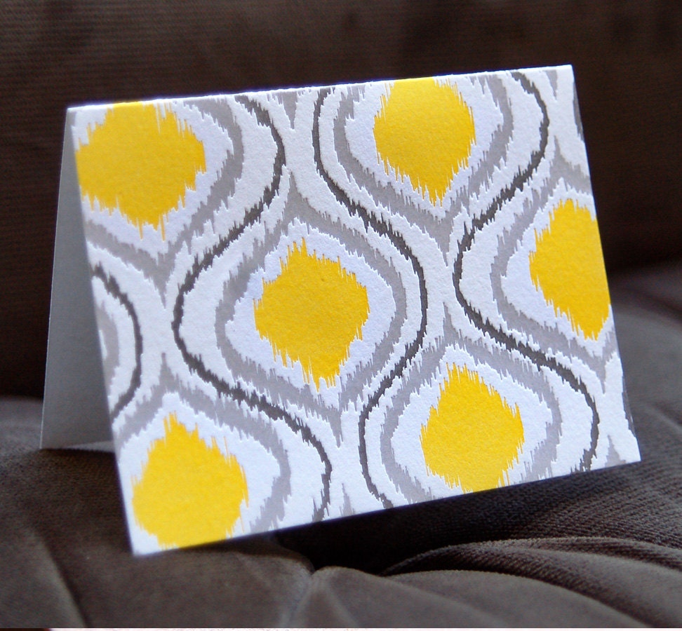 Ikat Letterpress Cards, set of 6