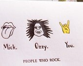 Thanks: You Rock- Letterpress card