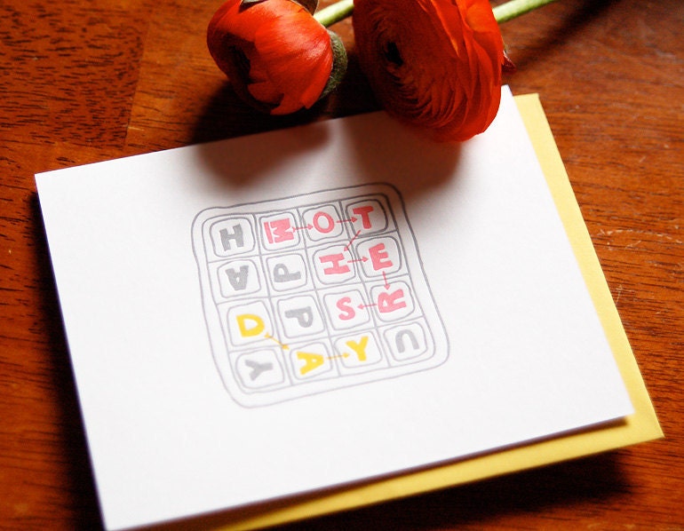Letterpress Mother's Day Card, Word Lover
