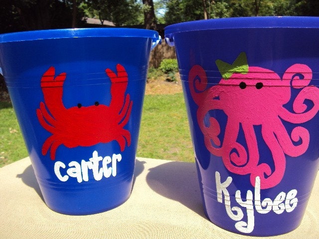 Custom Hand Painted Personalized Sand Buckets Buy 4 get 1 FREE