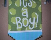 Hand Painted Its A Boy Banner