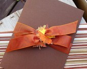 Leaf It Up To Me Too Autumn Hand Painted Leaf Booklet Style Invitation - Sample