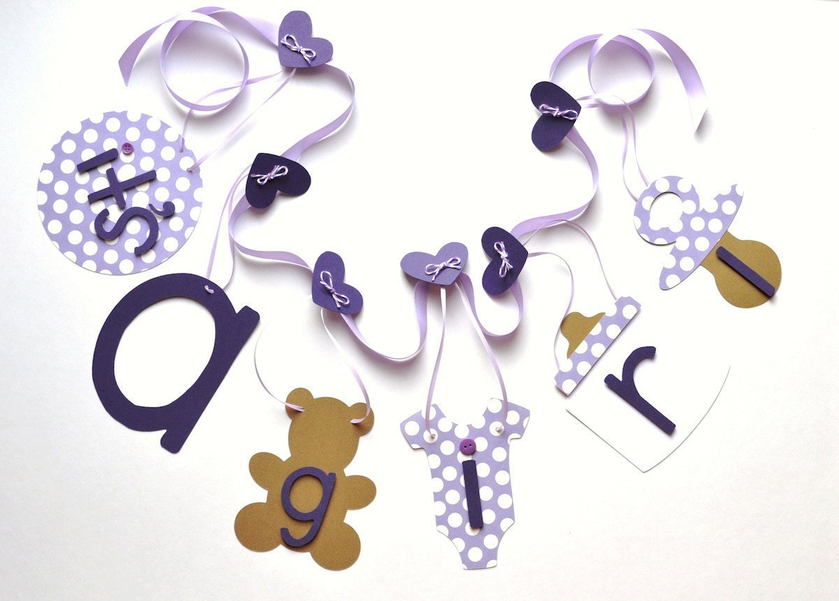 Lavender baby shower decorations it's a girl banner by ParkersPrints on Etsy Il_170x135