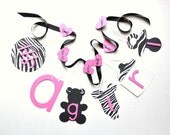 Zebra baby shower decorations light pink it's a girl banner by ParkersPrints on Etsy Il_170x135