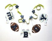 Football baby shower decorations blue and green it's a boy banner by ParkersPrints on Etsy