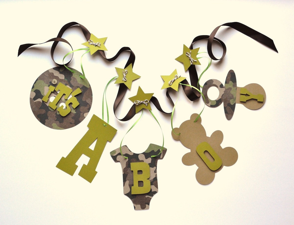 Camo baby shower decorations It's a boy banner by ParkersPrints on Etsy Il_570xn