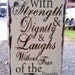 Proverbs 31 verse, she is clothed with strength and dignity, great for that wonderful woman in your life, vintage distressed sign