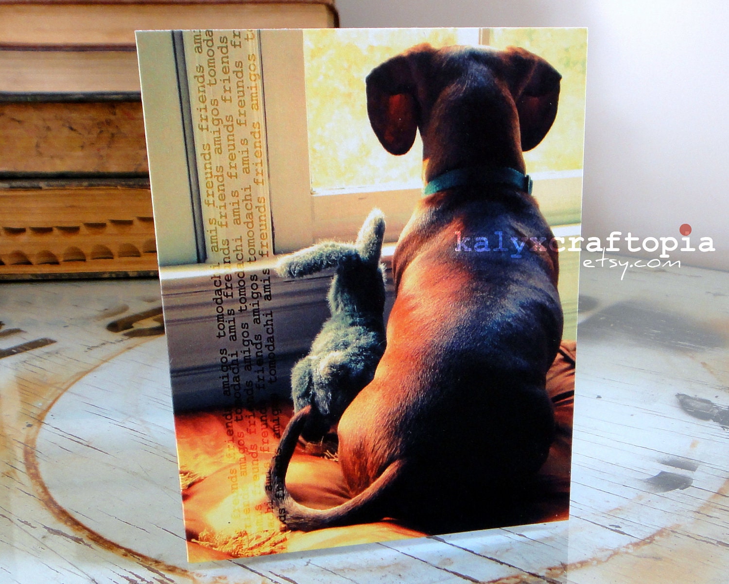 Dog and Bunny Friends Card