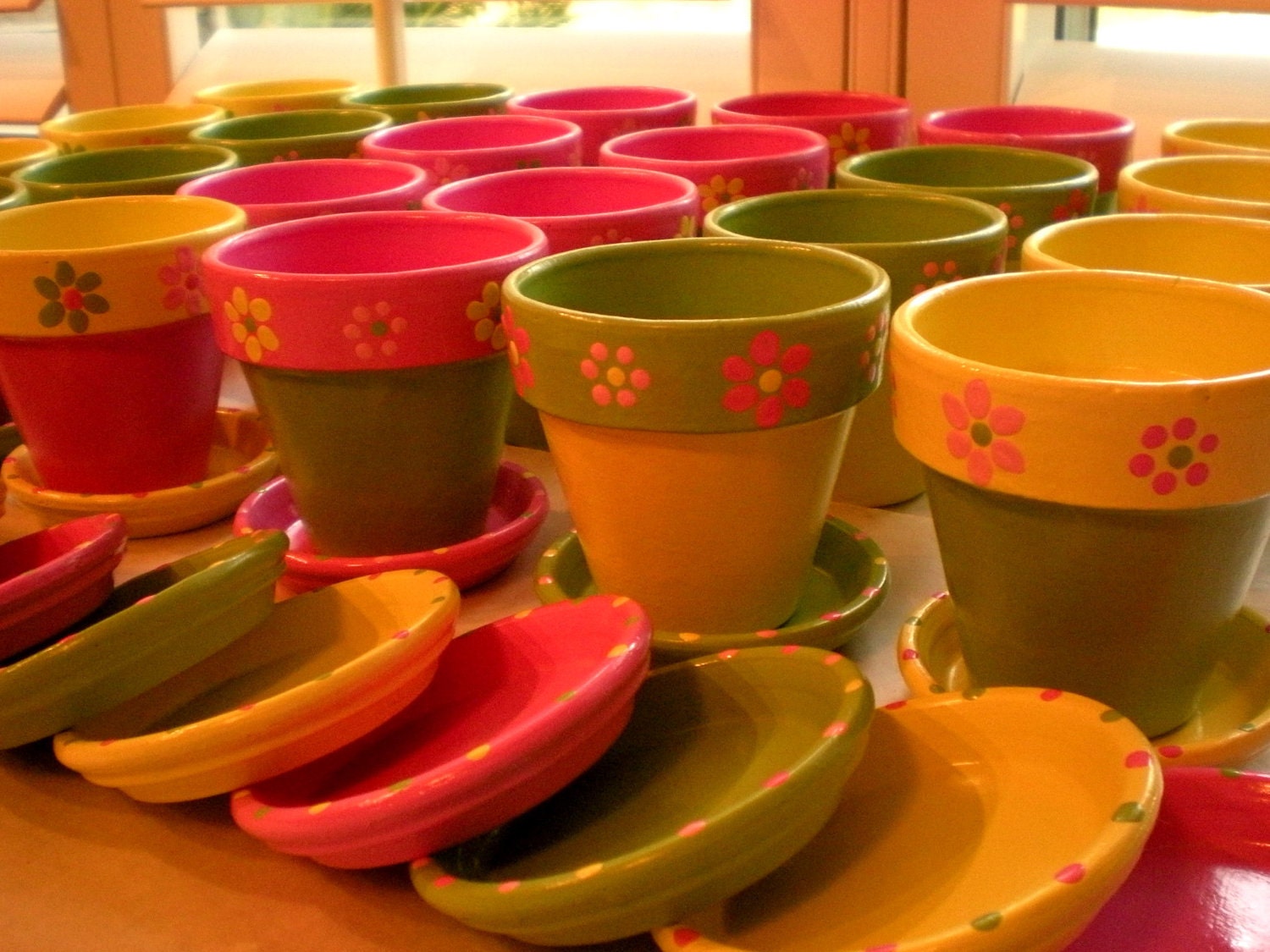 Wedding Favor Garden Succulent Planters - Custom Hand Painted Flower Pots - Weddings-Party-Shower Favors