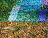MarveLes MODERN MAYHEM Earthtones Batik Lap Quilt Handmade