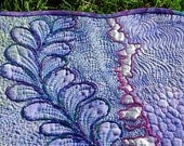 MarveLes THE FLATHEAD Art Quilt Purple Blue Pink Green