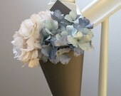 Simple Custom Wedding Cone in Your Scheme -- ANY Color, ANY Ribbon -- for Aisle Decor, Chairs, Church Pew Cones or Flower Girl Petal Basket