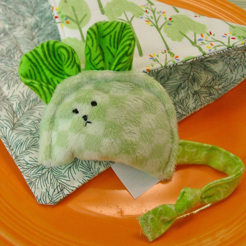 Plush Toy Mouse - Minky Mousie with Cuddle Quilt - Green Minky and Flannel - "ZOLA" - CoolTricks