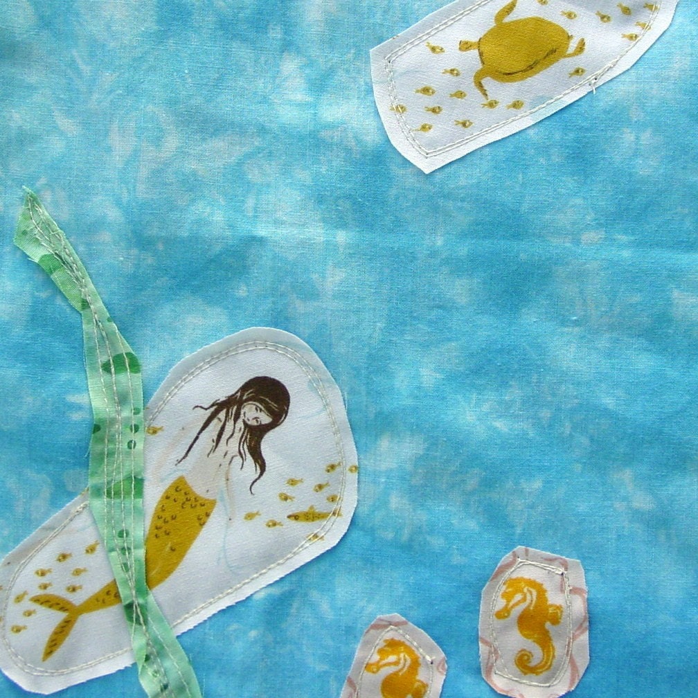 Sale - Story Spinning Cloth - Imaginative Play - Tell a Tale - Creative Play - "MERMAID'S GARDEN"