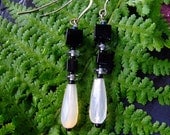 Victoria Frost, carnelian, onyx, silver earrings