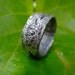 Men's wide bark textured silver wedding ring: Strong Oak