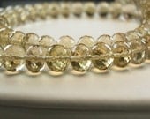 Champagne Citrine  Rondelles AAA Gemstone Beads Micro Faceted Roundels  4mm