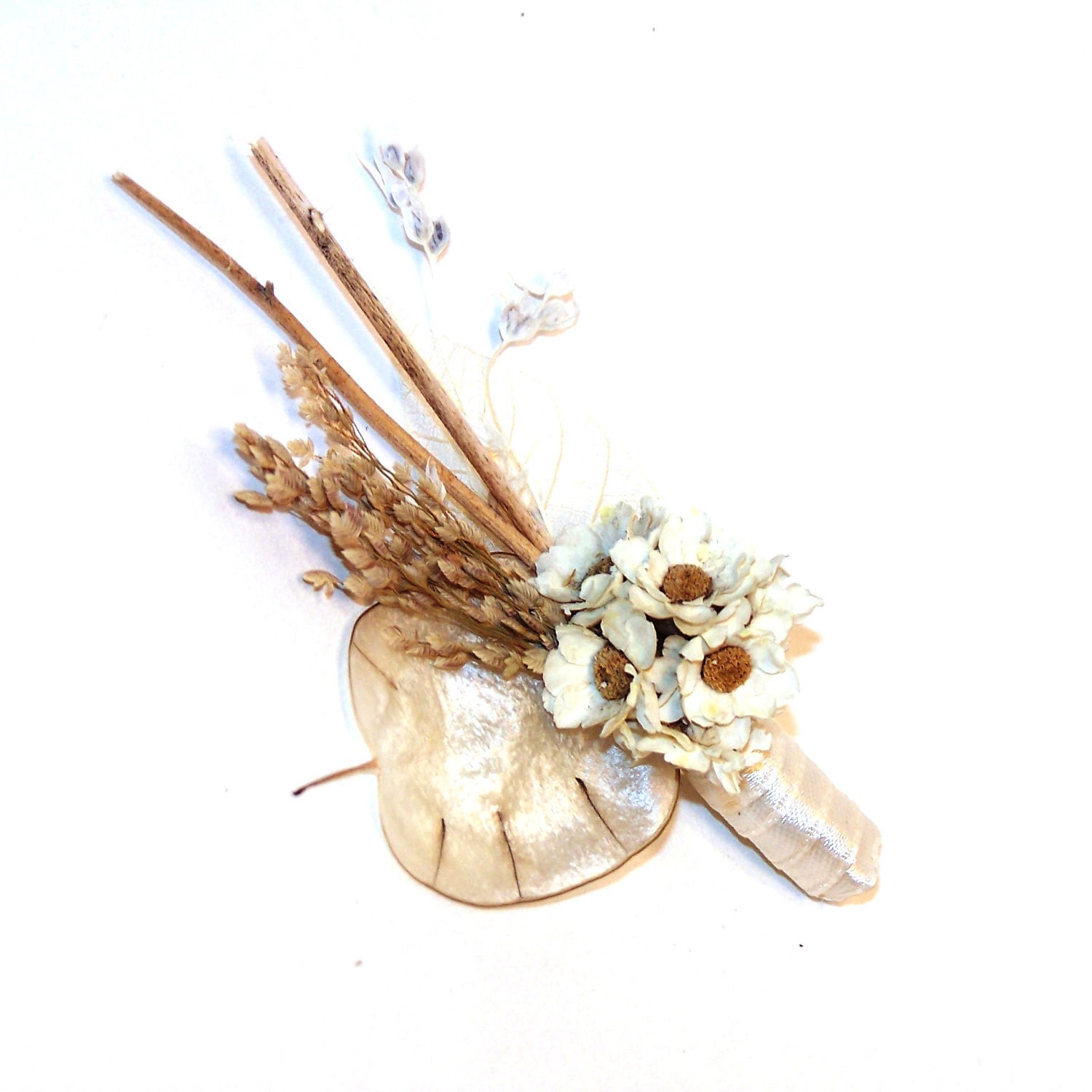 Natural Ivory Boutonniere (Vegan)