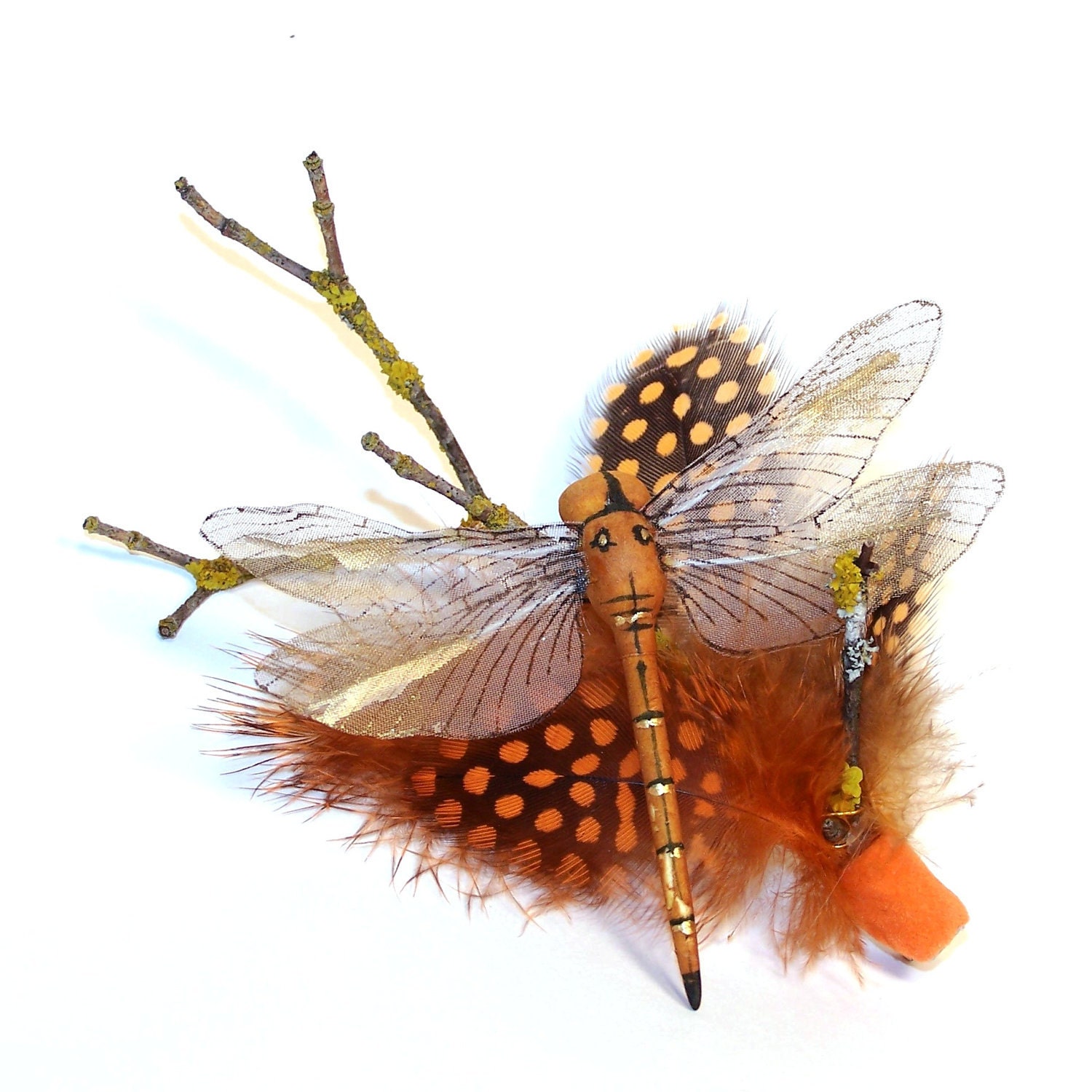 Orange Dragonfly Fascinator