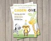 King of the Jungle Birthday Party Invitation - Safari Theme Invite - Digital Printable Invite - King of the Jungle Invitation Il_170x135