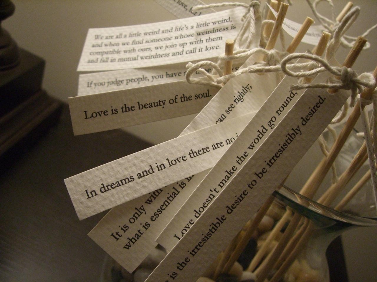 Set Of 40 Twine Drink Stirrers Cake Toppers With Love Quotes