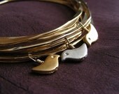 Birds Nest Bangles - Set of 3 Gold Plated Bangles and 1 Silver Bird  SALE