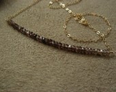 SALE  Tundra Sapphire Ombre Block Necklace in Sable on Gold Filled Chain  SALE