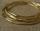 SALE  Six Hammered Gold Plated Bangles SALE