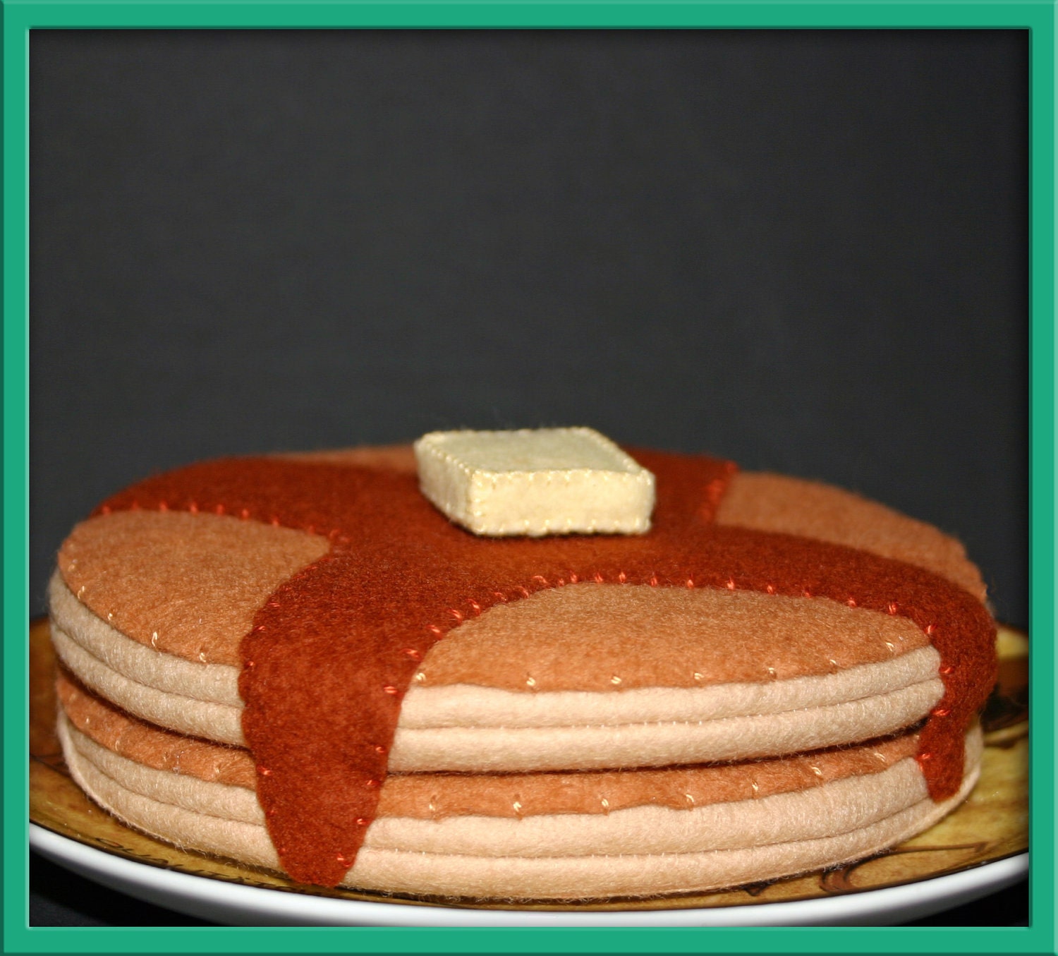 Wool Felt Play Food for Kids - Two Breakfast Pancakes - Waldorf Accessory for Imaginative Play