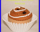 Wool Felt Play Food - Cinnamon Roll with Raisins - Waldorf Inspired Felt Playfood Accessory for Imaginative Play