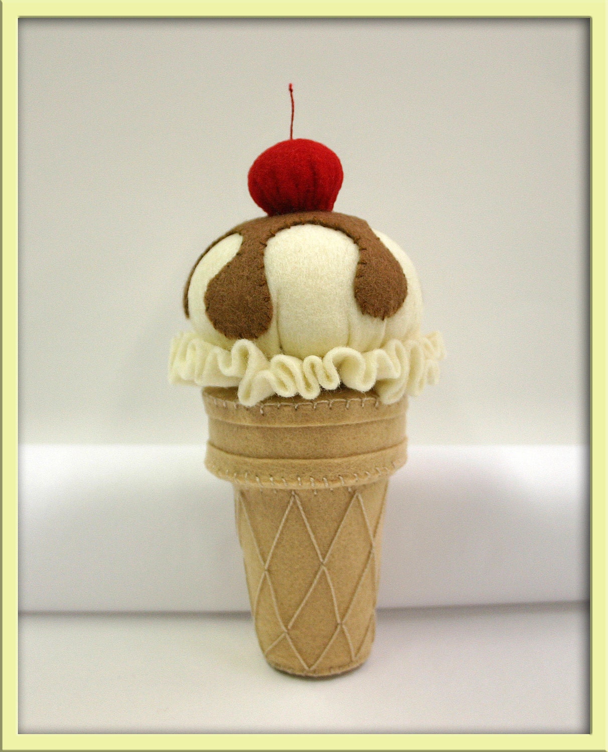Wool Felt Play Food - Ice Cream Cone - Waldorf Accessory for Imaginative Play