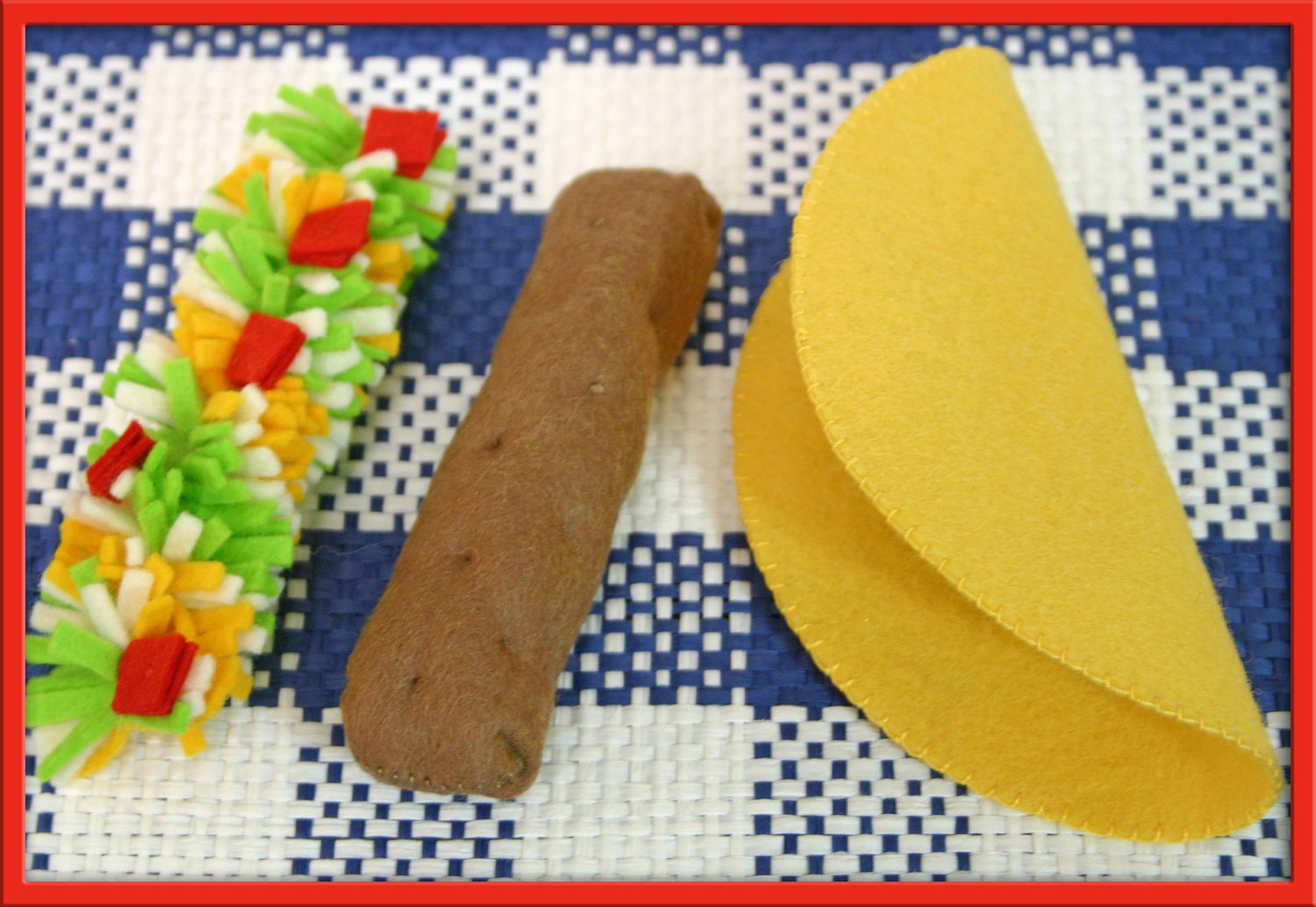 Natural Wool Felt Play Food - Taco  - Waldorf Inspired Play Kitchen Accessory for Imaginative Play