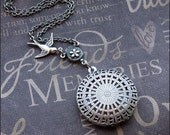 Silver Scent Locket Necklace- Enchanted Lattice - Handmade by TheEnchantedLocket