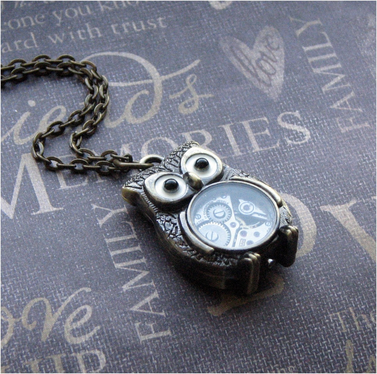 Steampunk Owl Necklace - Enchanted Steampunk Owl Bot - Jewelry by TheEnchantedLocket - STEAMPUNK Teacher Best Friend Birthday Present