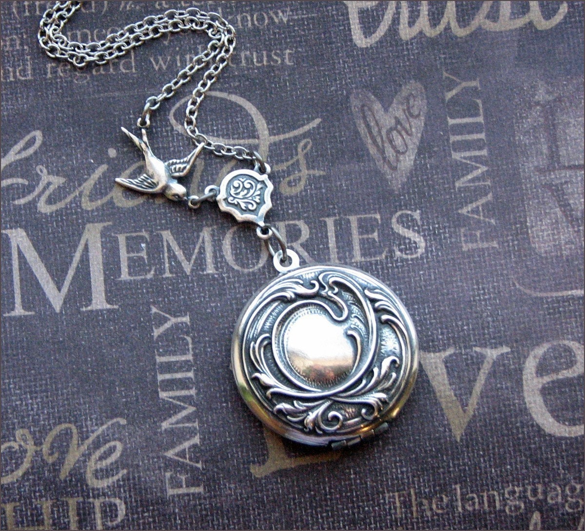 Silver Locket Necklace - Enchanted Immortal Love - Jewelry by TheEnchantedLocket - ROMANTIC Wife Bride I Love You Anniversary Gift
