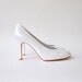 White Pearl Vintage 1950s Authentic Bombshell Leather Pin Up High Heel Shoes by Delman size 8 - 8.5