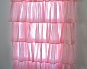 Pink Cotton Ruffled Curtain