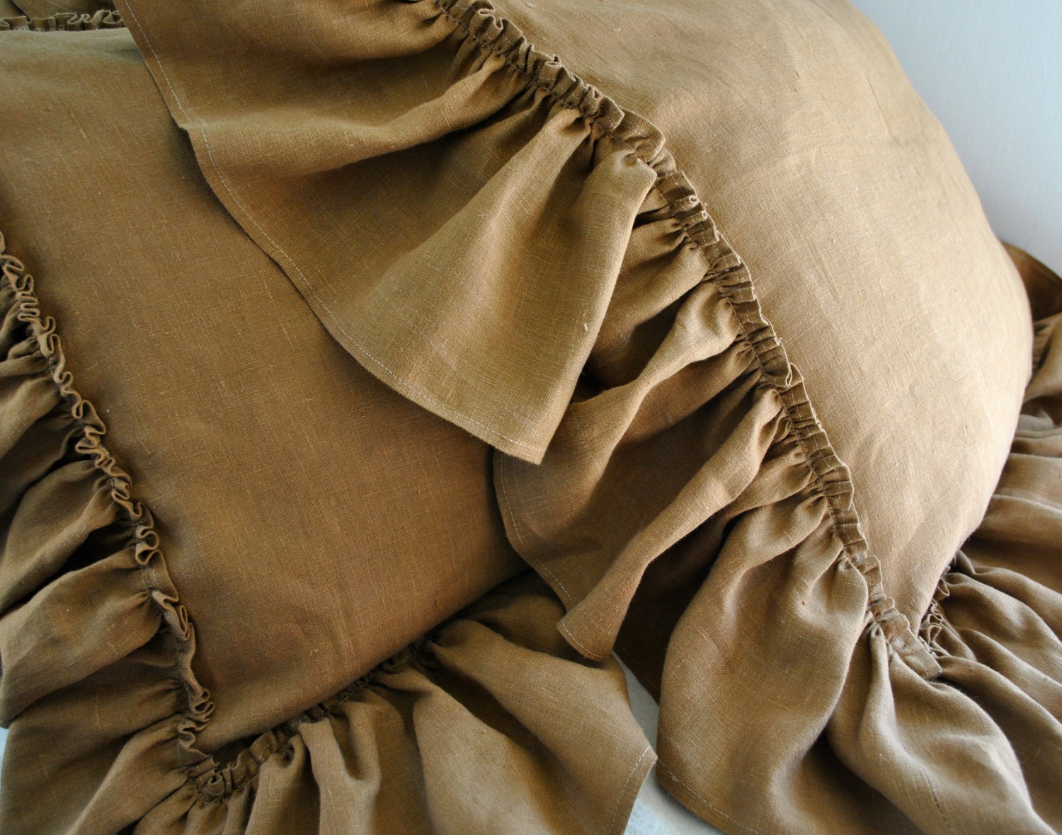 Large Floppy Ruffle Linen Pillow