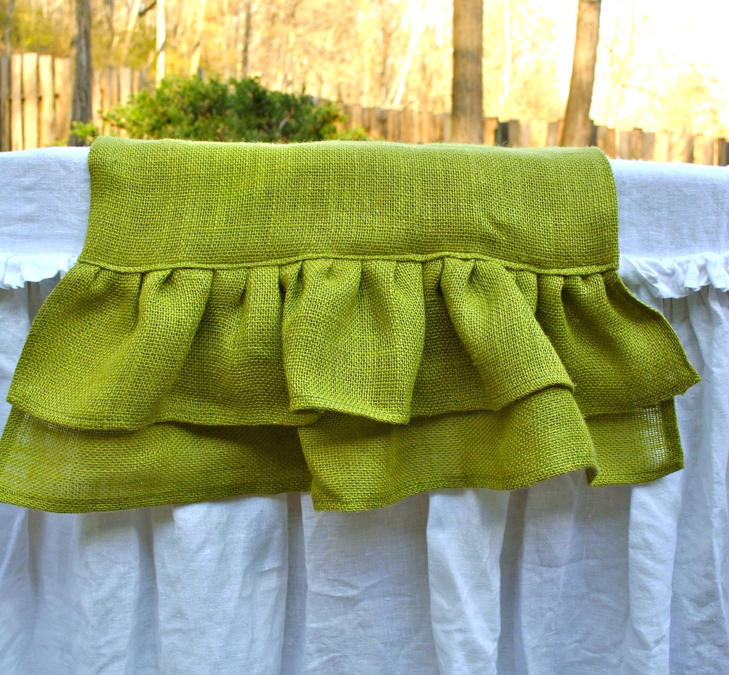 Light Green Burlap Table Runner