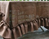 Brown Burlap Ruffle Edge Tablecloth