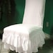 White Ruffled Chair Slipcover