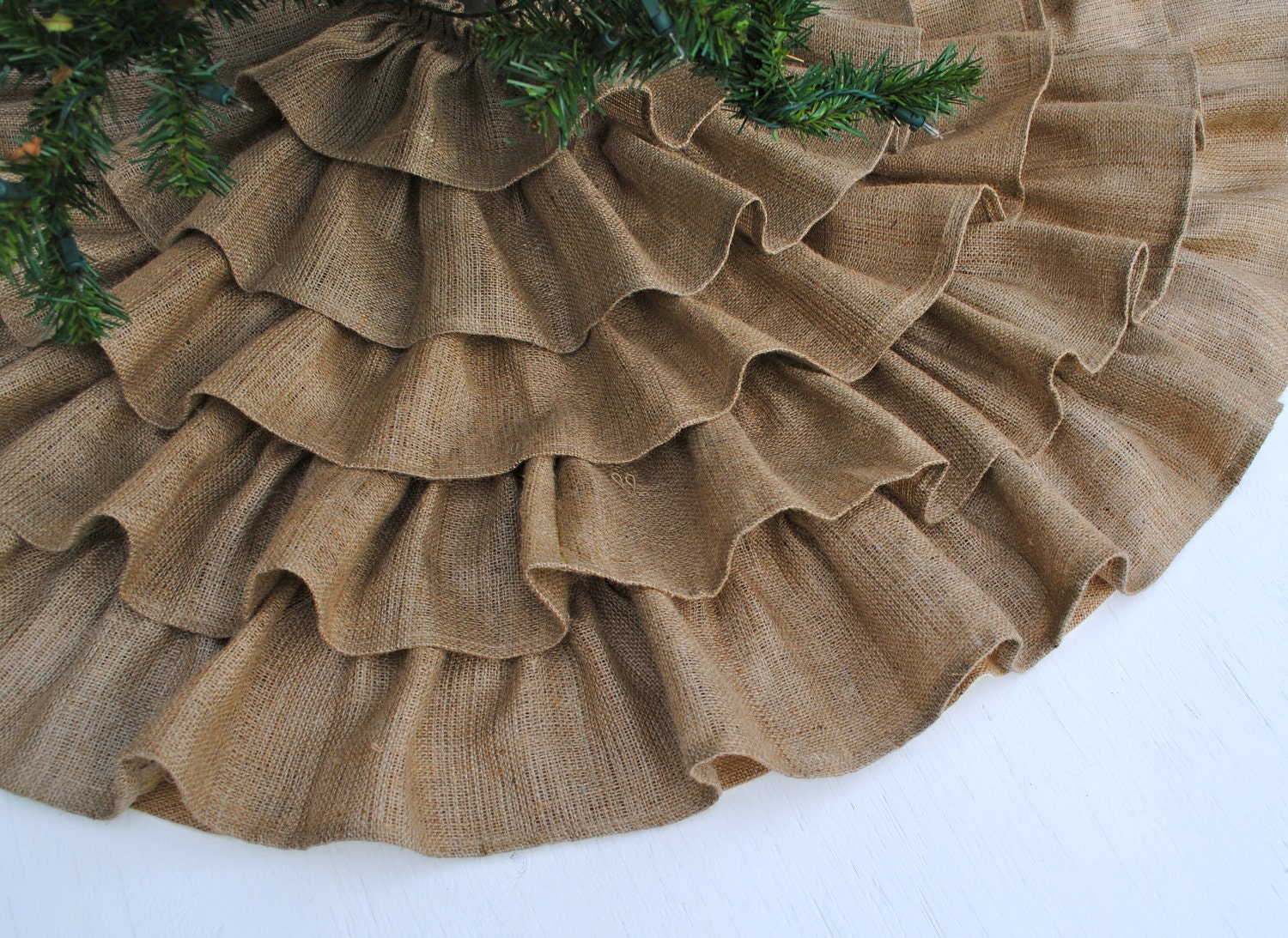 Ruffled Burlap Tree Skirt 60 Inch