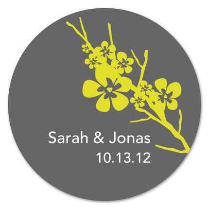 Personalized Wedding Favor Stickers Custom Modern Labels 1.5"