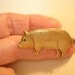 Hog Brooch Gold Tone Repousse