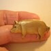 Hog Brooch Gold Tone Repousse