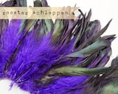 PURPLE Half Bronze - Rooster Schlappen, Naturally Dyed, Unbleached, 5-7 inches tall