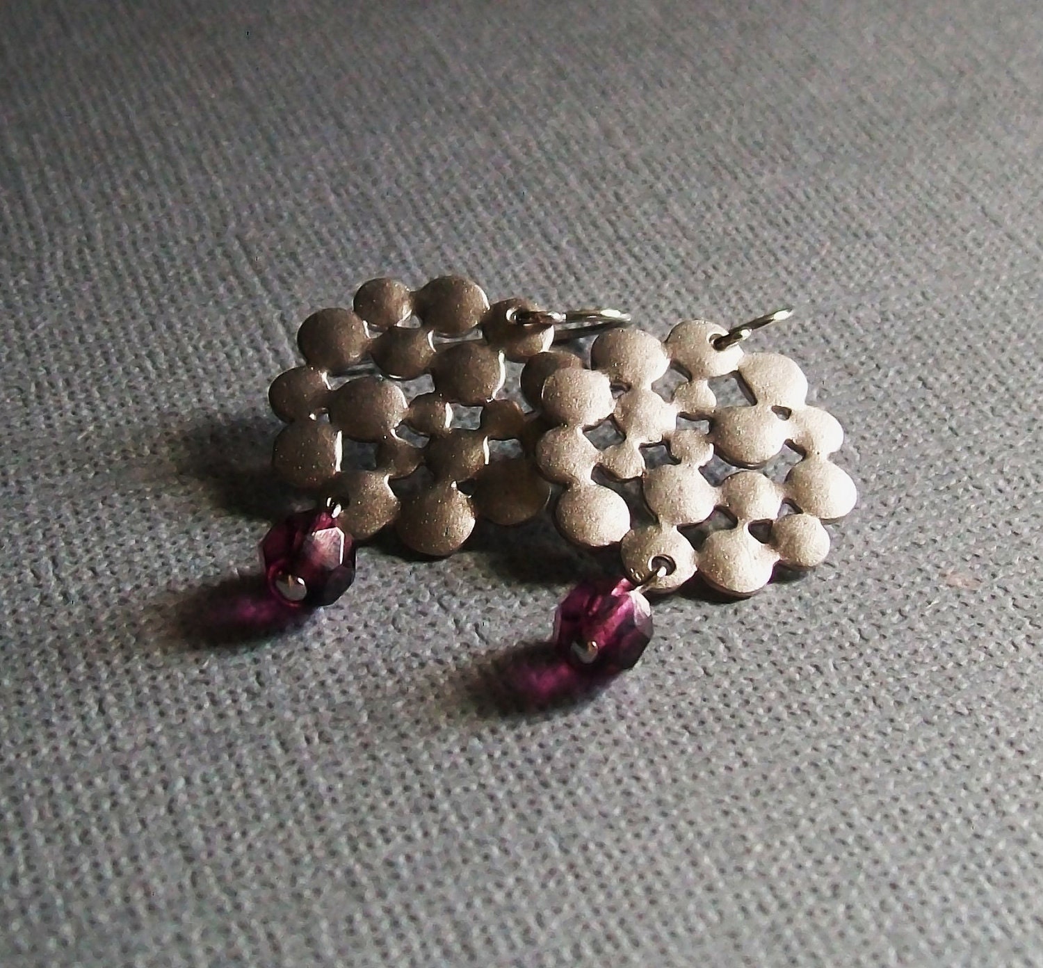 Silver Dangle Earrings. SALE. Modern Earrings. Bridesmaid. Purple Earrings. February Birthstone. Bridal Jewelry