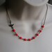 Sparrow Necklace. Red Beaded Necklace. Assymetrical Necklace. Bridesmaid Necklace. Bridal Jewelry.