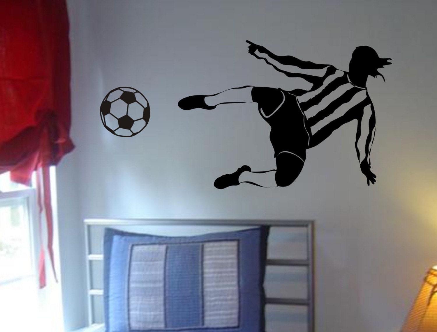 Soccer Goalie Decal Sticker Wall sports futbol nursery boy girl children kids nice